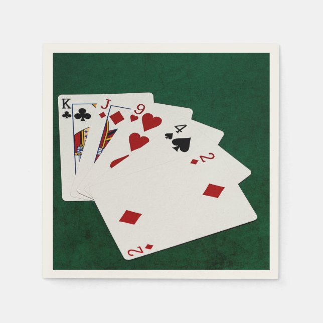 Serviette Jetable Poker Hands - Haute Carte - King (Devant)