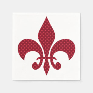 Serviette Jetable Polka Dot Fleur de Lis