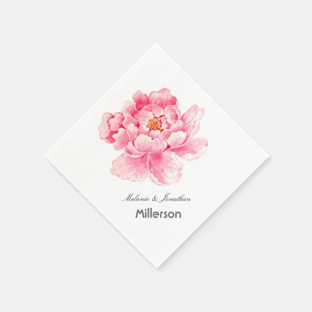 Serviette Jetable Pony rose Floral (Coin)