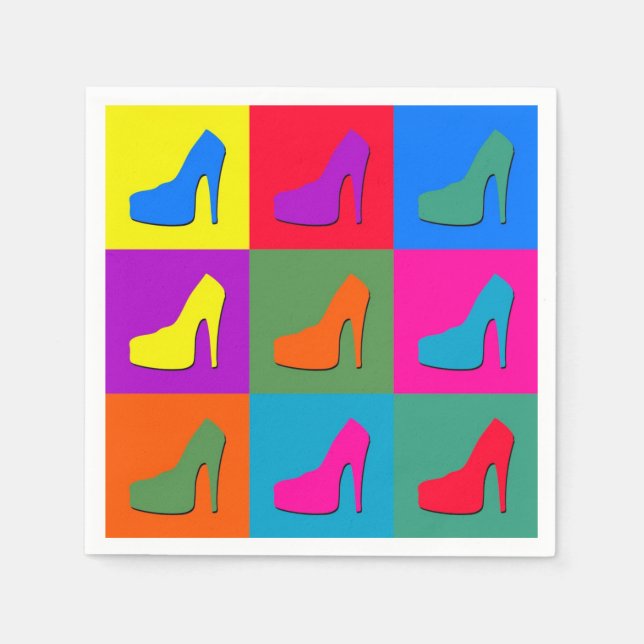 Serviette Jetable pop art shoes (Devant)