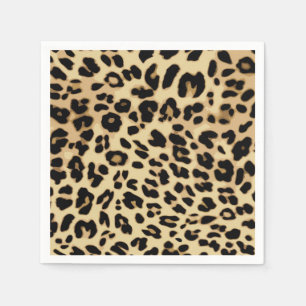 Serviette Jetable Poster de animal Motif Leopard Noir/Or