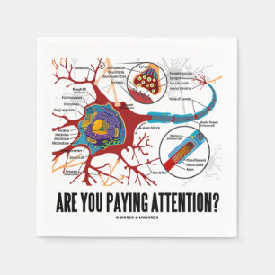 Serviette Jetable Prends-Tu Attention ? Humour Synapse du neurone