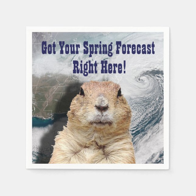Serviette Jetable Prévisions de printemps de marmotte (Devant)