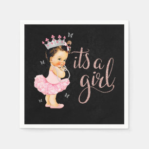 Serviette Jetable Princesse C'est une fille Baby shower Napkin
