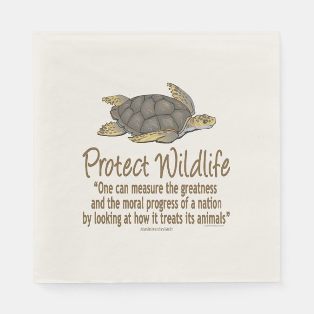 Serviette Jetable Protéger les tortues de mer (Devant)