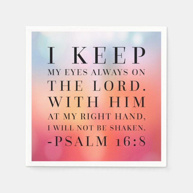 Serviette Jetable Psaume 16:8 Citation de la Bible (Devant)