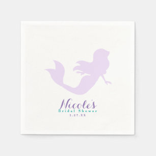 Serviette Jetable Purple Mermaid Beach Bling Anniversaire fête Perso