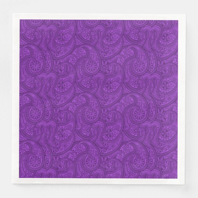 Serviette Jetable Purple Paisley (Devant)