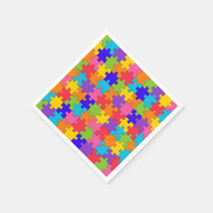 Serviette Jetable Puzzle coloré