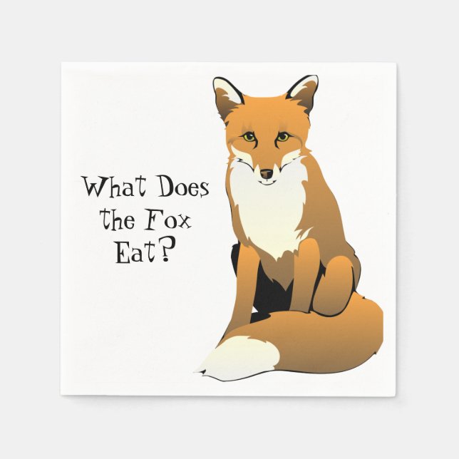 Serviette Jetable Que mange le renard ? Serviettes de table (Devant)