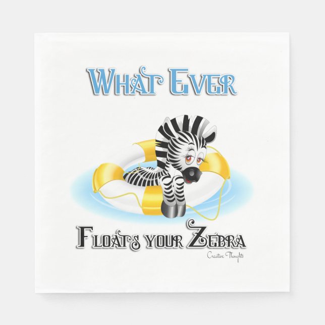 Serviette Jetable Quoi qu'il flotte votre Zebra 3 (Devant)