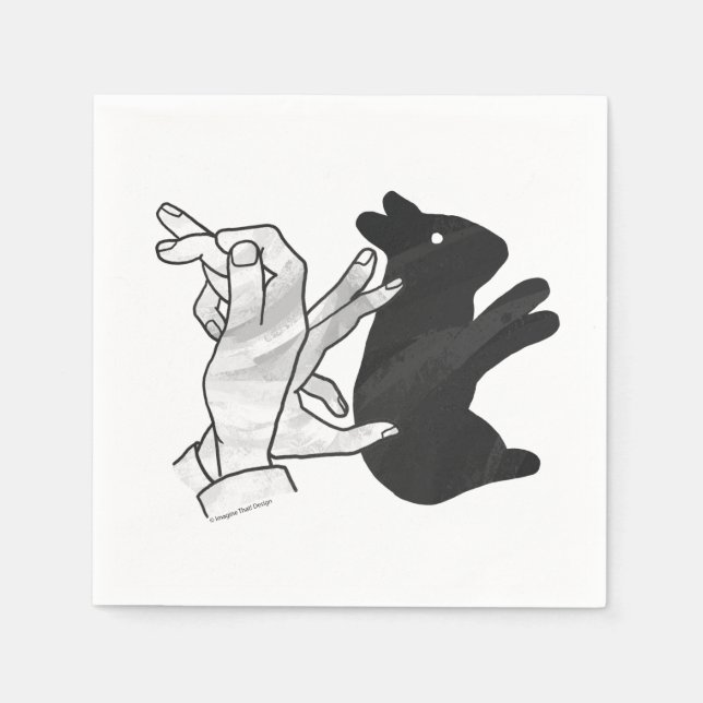 Serviette Jetable Rabbit Silhouette main (Devant)