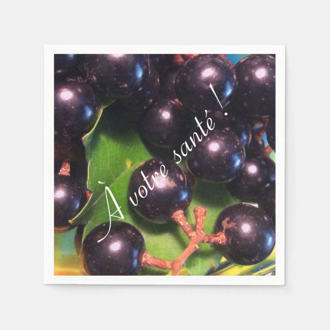 Serviette Jetable Raisins de vin (Devant)