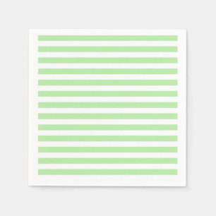Serviette Jetable Rayures doucement vertes et blanches