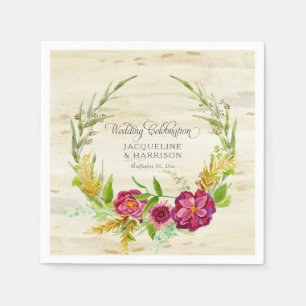 Serviette Jetable Réception de mariage Guirlande de Bourgogne Pays r