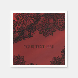 Serviette Jetable Red & Black Dark Elegance Goth Wedding Party