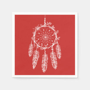 Serviette Jetable Red Dream Catcher Native American Wedding Party