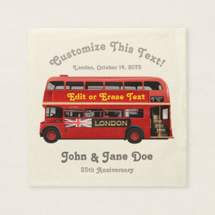 Serviette Jetable Red London Bus thème