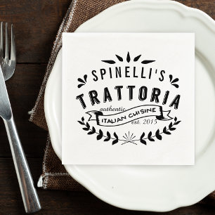 Serviette Jetable Restaurant italien Trattoria personnalisé Logo