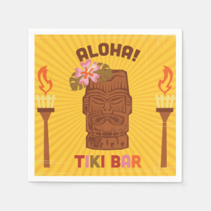 Serviette Jetable Rétro barre de Tiki de style Aloha
