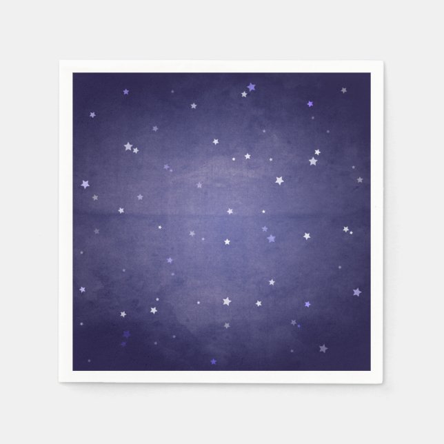 Serviette Jetable Retro Faded Blue and White Stars Party (Devant)
