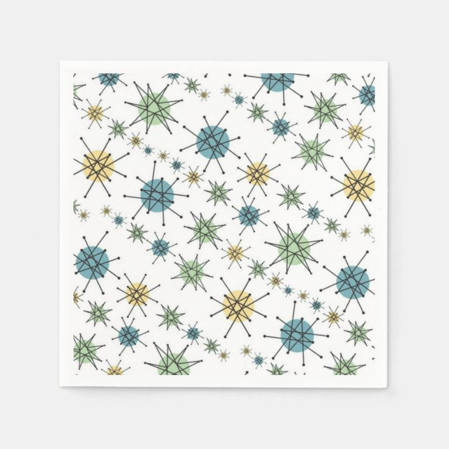 Serviette Jetable Retro Hipster Space Age (Devant)