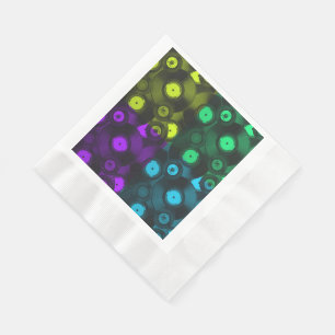 Serviette Jetable Retro Records Neon Colorful Collage