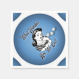 Serviette Jetable Retro Vintage Quel Nombre Sommes-Nous ?