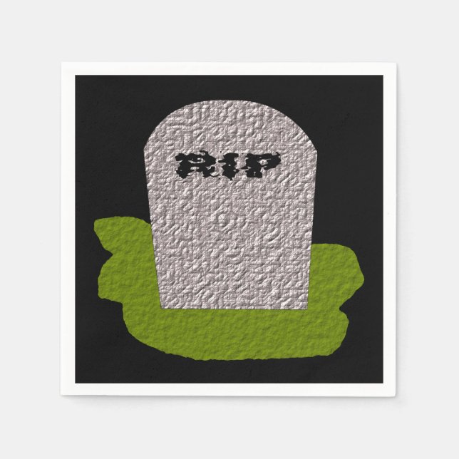 Serviette Jetable RIP Papier Tombstone (Devant)