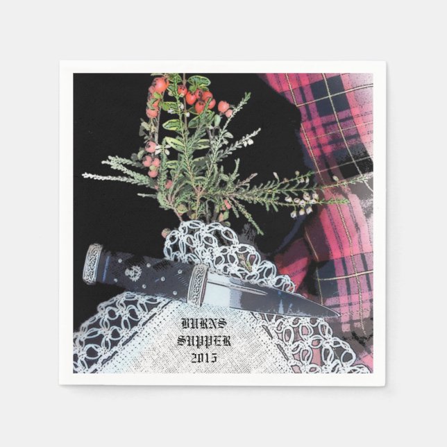 Serviette Jetable Robbie Burns serviettes décontractées (Devant)