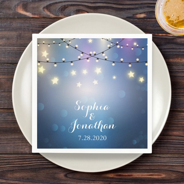 Serviette Jetable Romantique Mariage extérieur Twinkle lumières à co (Créateur téléchargé)