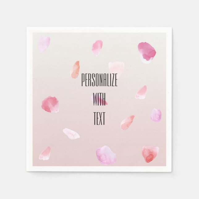 Serviette Jetable Romantique rose pâle Rose pétal floral (Devant)