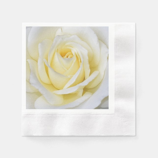 Serviette Jetable Rose blanche (Devant)