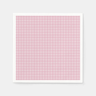 Serviette Jetable Rose et blanc En vichy