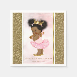 Serviette Jetable Rose Gold Princesse Vintage Black Baby Girl Douche
