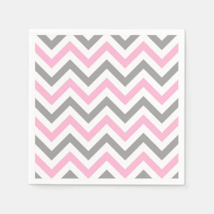 Serviette Jetable Rose, Gris Dk What Grand Motif Chevron ZigZag