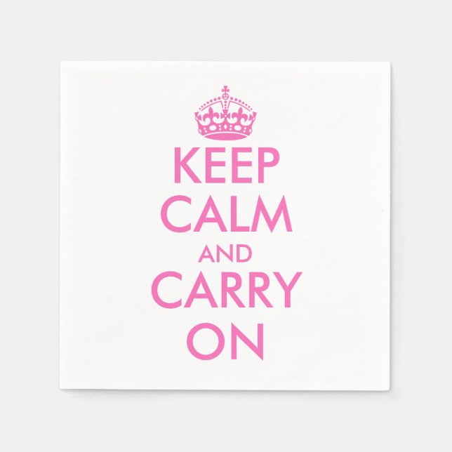 Serviette Jetable Rose Restez calme et portez des serviettes en papi (Devant)