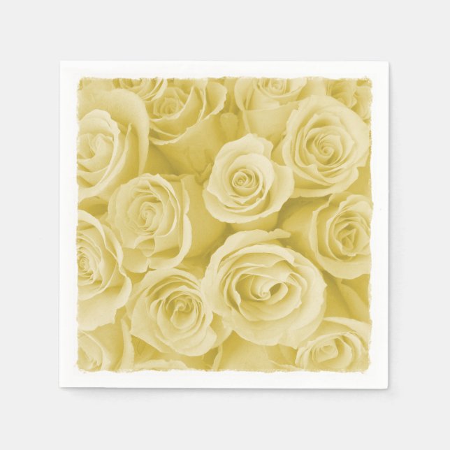 Serviette Jetable Roses (Devant)