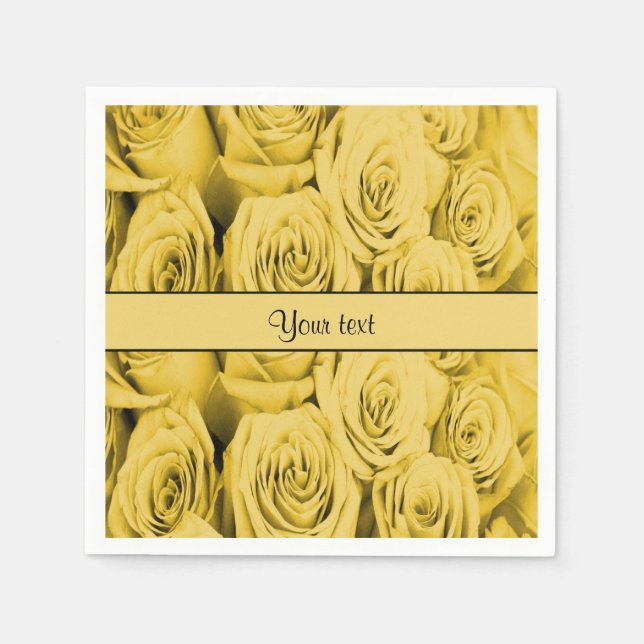 Serviette Jetable Roses jaunes (Devant)