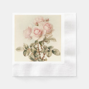 Serviette Jetable Roses romantiques victoriens vintages