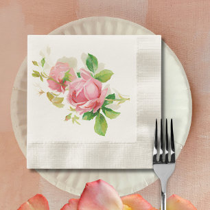 Serviette Jetable Roses vintages roses