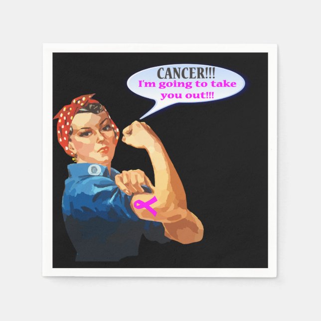 Serviette Jetable Rosie le Riveter Cancer du sein Conception de bien (Devant)