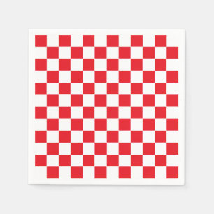 Serviette Jetable Rouge et blanc Checkered