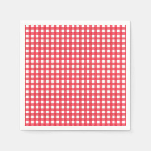 Serviette Jetable Rouge Gingham à carreaux Fête champêtre rustique d