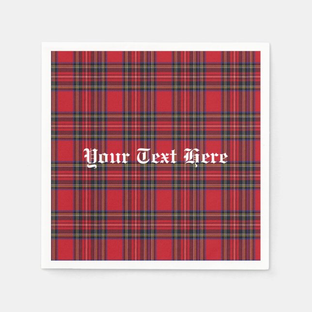 Serviette Jetable Royal Stewart Tartan Monogram (Devant)