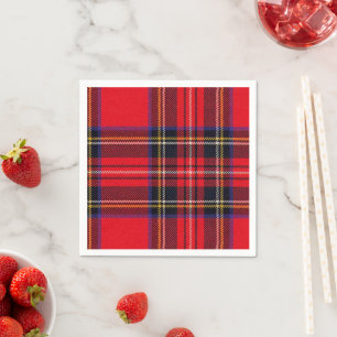 Serviette Jetable Royal Stewart tartan rouge noir plaid