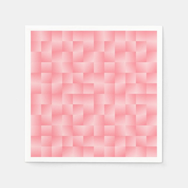 Serviette Jetable Rubans en satin tissés - Coquille rose (Devant)