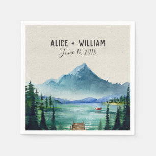 Serviette Jetable Rustique Mariage Lakeside Napkin