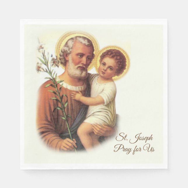 Serviette Jetable Saint-Joseph Fête de la fête de Naples (Devant)