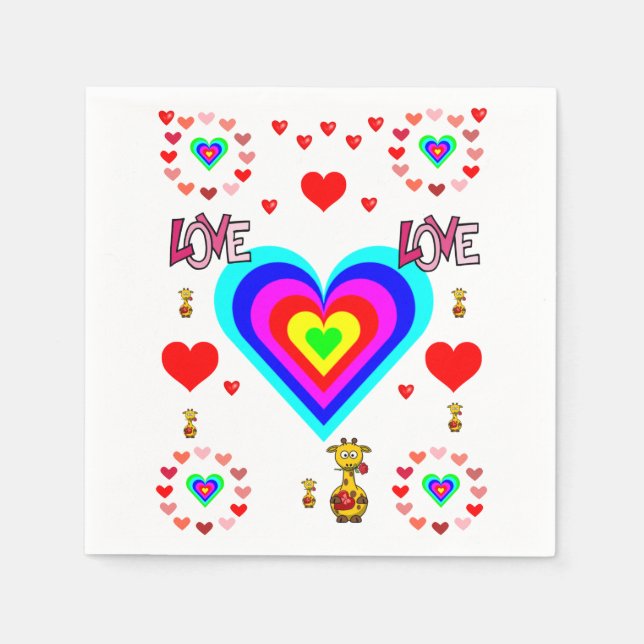 Serviette Jetable Saint Valentin Napkin (Devant)